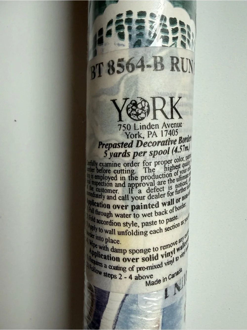 Vintage York Lot of 3 Wallpaper Border Rolls Tea Pot Them 15 Yards-Unopened